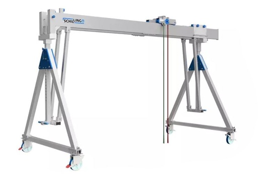 Portique en aluminium BI-POUTRE SCHILLING, déplaçable en charge