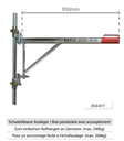 Bras perpendiculaire avec accouplement 95cm - 200 kg