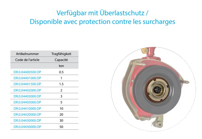 Palan à chaîne manuel Premium avec protection de surcharge DELTA