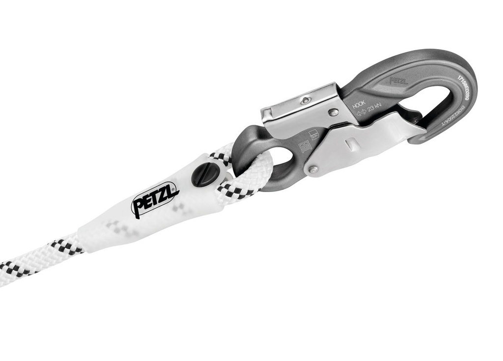 Longe réglable de maintien au travail avec connecteur GRILLON HOOK PETZL