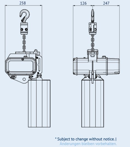 Palan de scène 500 kg D8 à double frein ChainMaster