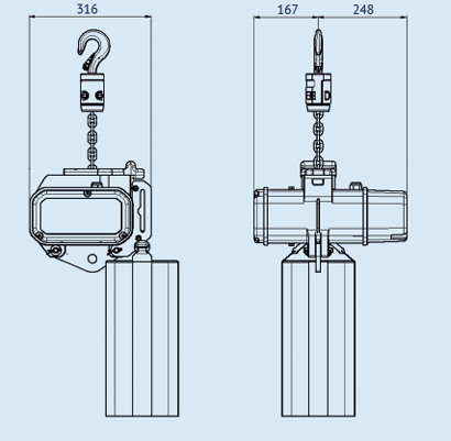 Palan de scène 1000 kg D8 à double frein ChainMaster