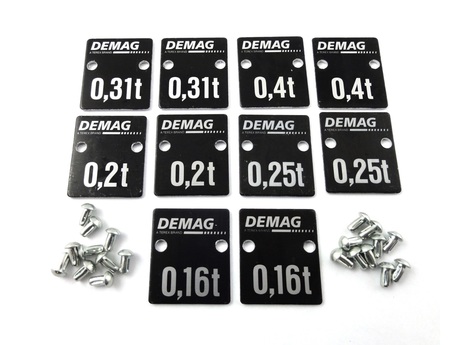 DEMAG Capacity plate set  DK 2 1/1 Neutral