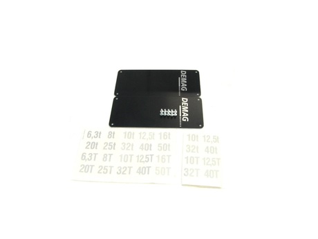 [LK51007358] DEMAG Capacity plate set  Neutral   116x 270