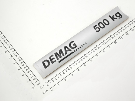 [LK51012999] DEMAG Capacity plate   500kg 